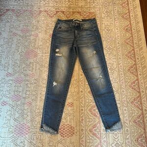 KanCan skinny jeans with cute striped detail